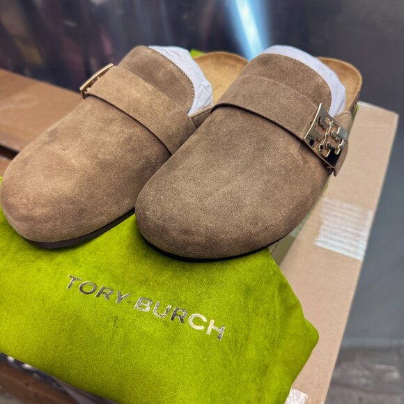 Tory Burch Suede Mellow Mule – River Rock - Picture 8 of 9